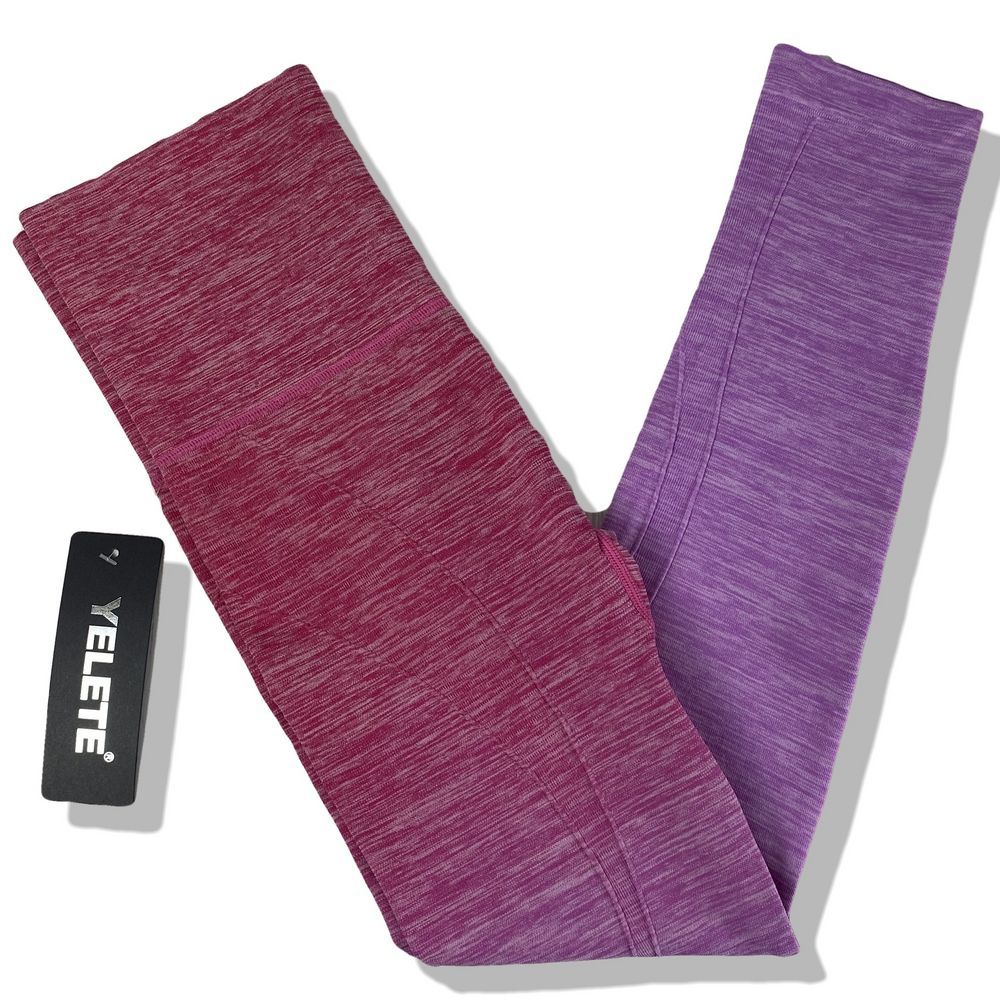 Yelete Pink Fashion Ombre Athletic Yoga Leggings
